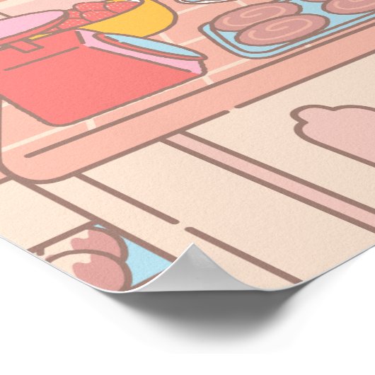 Anime Tom, Jerry en Tuffy Bakery Poster (Hoek)