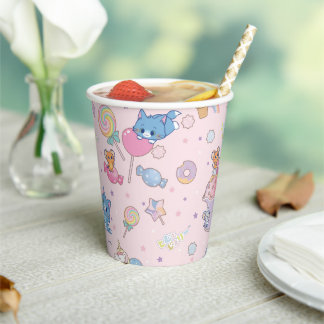 Anime Tom, Jerry en Tuffy Candyland Patroon Papieren Bekers