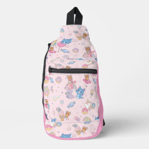 Anime Tom, Jerry en Tuffy Candyland Patroon Sling Bag