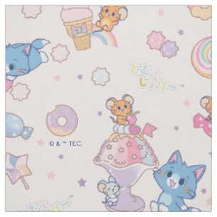 Anime Tom, Jerry en Tuffy Candyland Patroon Stof