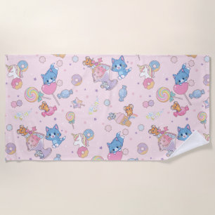 Anime Tom, Jerry en Tuffy Candyland Patroon Strandlaken