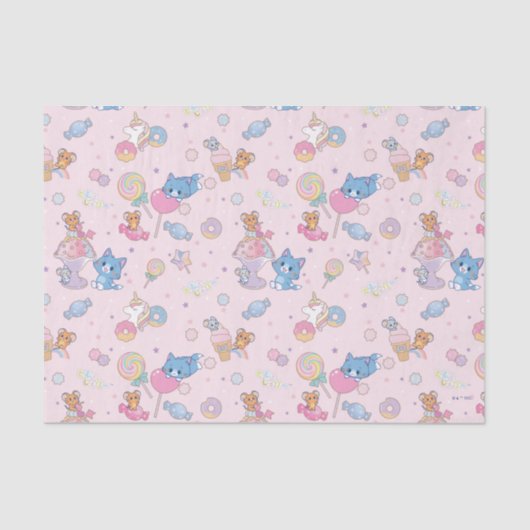Anime Tom, Jerry en Tuffy Candyland Patroon Tissuepapier (Voorkant)