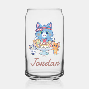 Anime Tom, Jerry en Tuffy Dessert Parlor Blikvorm Glas