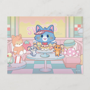 Anime Tom, Jerry en Tuffy Dessert Parlor Briefkaart