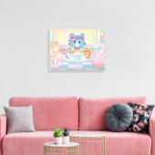 Anime Tom, Jerry en Tuffy Dessert Parlor Canvas Afdruk (Insitu (Woonkamer))
