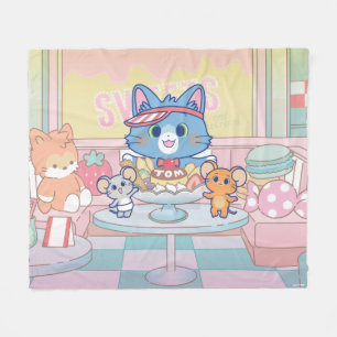 Anime Tom, Jerry en Tuffy Dessert Parlor Fleece Deken