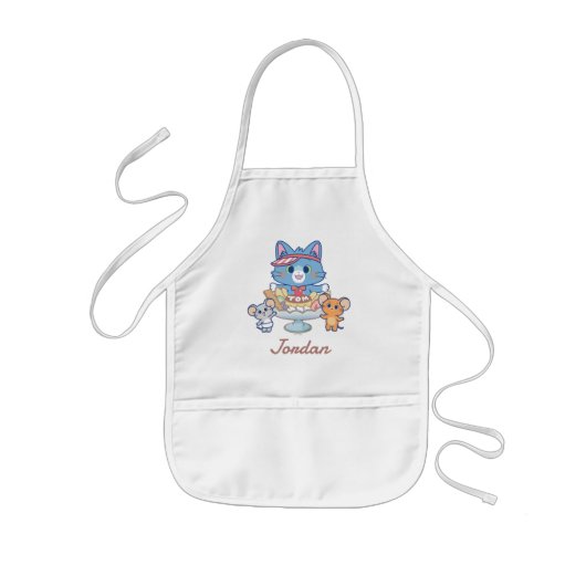 Anime Tom, Jerry en Tuffy Dessert Parlor Kinder Schort (Voorkant)