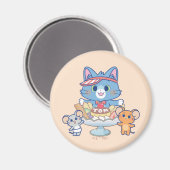 Anime Tom, Jerry en Tuffy Dessert Parlor Magneet (Voorkant / Achterkant)