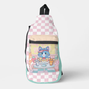 Anime Tom, Jerry en Tuffy Dessert Parlor Sling Bag