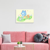 Anime Tom, Jerry en Tuffy Picnic Canvas Afdruk (Insitu (Woonkamer))