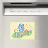 Anime Tom, Jerry en Tuffy Picnic Magneet (Insitu (Vaatwasser))