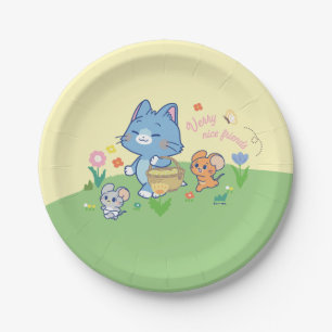 Anime Tom, Jerry en Tuffy Picnic Papieren Bordje