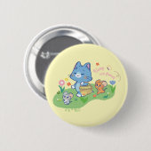 Anime Tom, Jerry en Tuffy Picnic Ronde Button 5,7 Cm (Voorkant /achterkant)