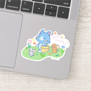 Anime Tom, Jerry en Tuffy Picnic Sticker