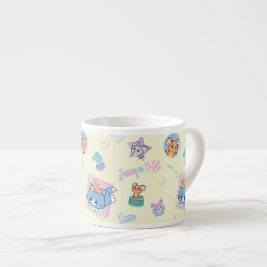 Anime Tom, Jerry, en Tuffy Playtime Pattern Espresso Kop (Voorkant rechts)