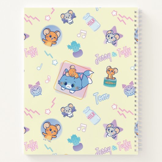 Anime Tom, Jerry, en Tuffy Playtime Pattern Notitieboek (Achterkant)