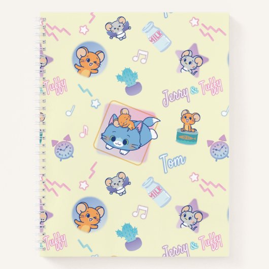 Anime Tom, Jerry, en Tuffy Playtime Pattern Notitieboek (Voorkant)