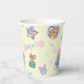 Anime Tom, Jerry, en Tuffy Playtime Pattern Papieren Bekers (Voorkant)