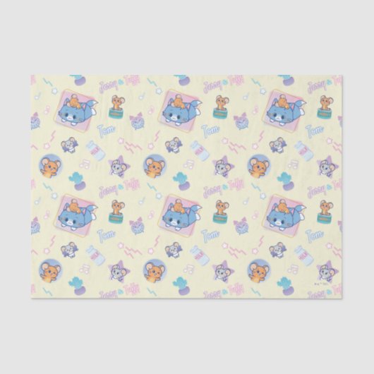 Anime Tom, Jerry, en Tuffy Playtime Pattern Tissuepapier (Voorkant)
