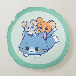 Anime Tom, Jerry en Tuffy Rond Kussen