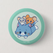 Anime Tom, Jerry en Tuffy Ronde Button 5,7 Cm (Voorkant)
