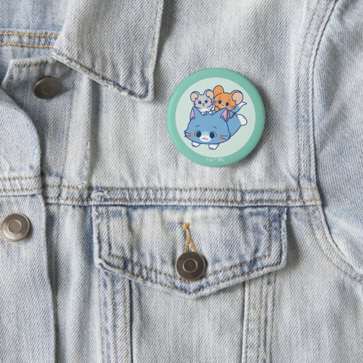 Anime Tom, Jerry en Tuffy Ronde Button 5,7 Cm (In situ)