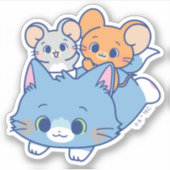 Anime Tom, Jerry en Tuffy Sticker (Voorkant)