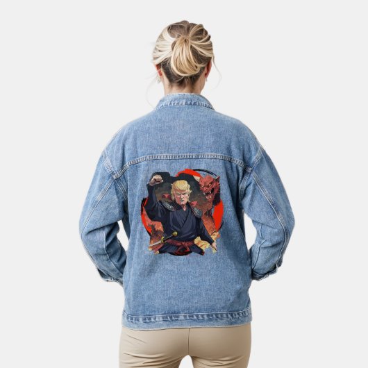 Anime Trump - Raised Fist Denim Jacket (Model)