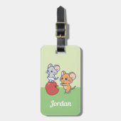 Anime Tuffy en Jerry Apple aan het rollen Bagagelabel (Voorkant verticaal)