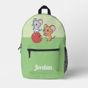 Anime Tuffy en Jerry Apple aan het rollen Bedrukte Rugzak