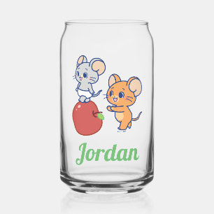 Anime Tuffy en Jerry Apple aan het rollen Blikvorm Glas