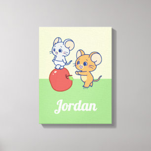 Anime Tuffy en Jerry Apple aan het rollen Canvas Afdruk