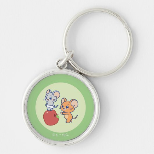 Anime Tuffy en Jerry Apple aan het rollen Sleutelhanger (Voorkant)