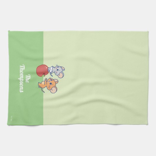 Anime Tuffy en Jerry Apple aan het rollen Theedoek (Horizontaal)