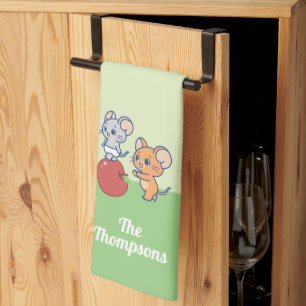 Anime Tuffy en Jerry Apple aan het rollen Theedoek