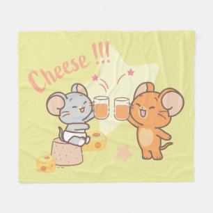 Anime Tuffy en Jerry Cheers voor kaas Fleece Deken