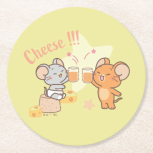 Anime Tuffy en Jerry Cheers voor kaas Ronde Kartonnen Onderzetter