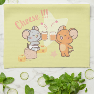 Anime Tuffy en Jerry Cheers voor kaas Theedoek