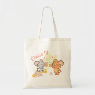 Anime Tuffy en Jerry Cheers voor kaas Tote Bag