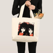 Anime Twins Grote Tote Bag (Voorkant (product))