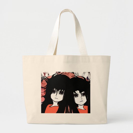Anime Twins Grote Tote Bag (Voorkant)