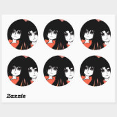 Anime Twins Ronde Sticker (Vel)