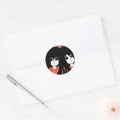 Anime Twins Ronde Sticker (Envelop)