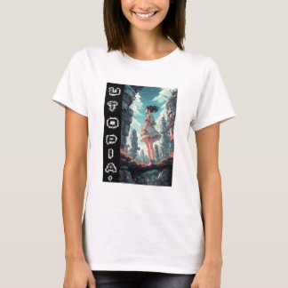 Anime Utopia in het toekomstige ontwerp T-shirt