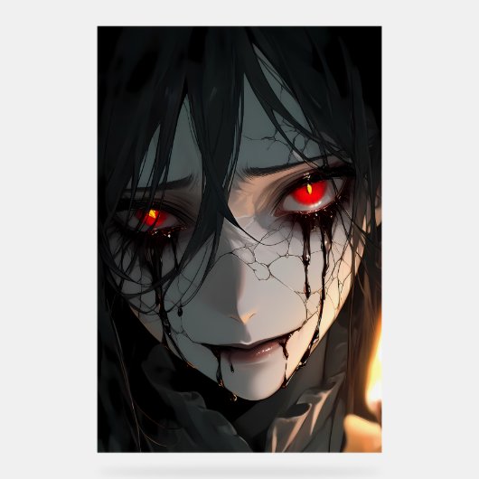 Anime Vampire aux Yeux Rouges Sombres (Recto)