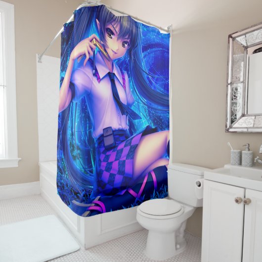 Anime Vampire Girl Shower Curtain Douchegordijn (In situ)
