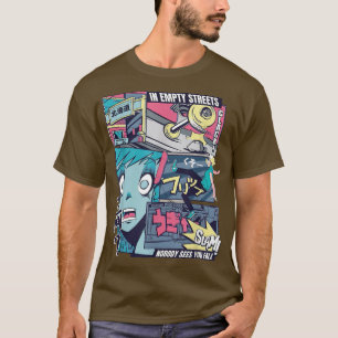 Anime Vaporwave Skater Cool Fun Retrowave 80s Cart T-shirt