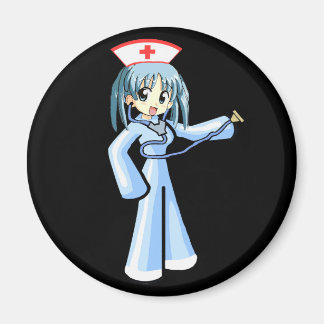 Anime Verpleegster met Stethoscoop en blauw unifor Magneet