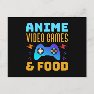 Anime, Video Games en Food Losief ontwerp Briefkaart
