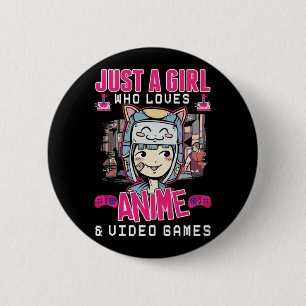 Anime Video Games Girl Otaku Teen Japanse games Ronde Button 5,7 Cm